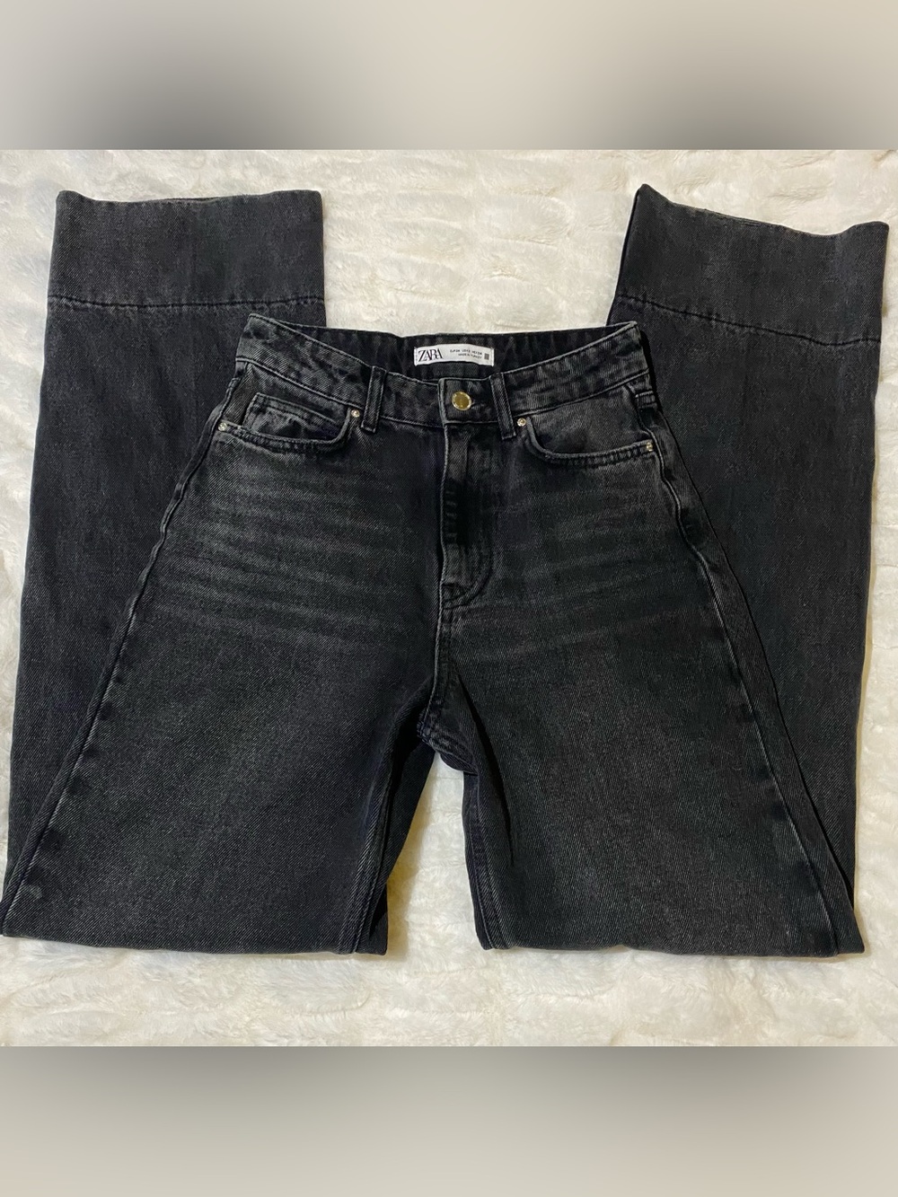ZARA Girls Black Wide Leg Jeans